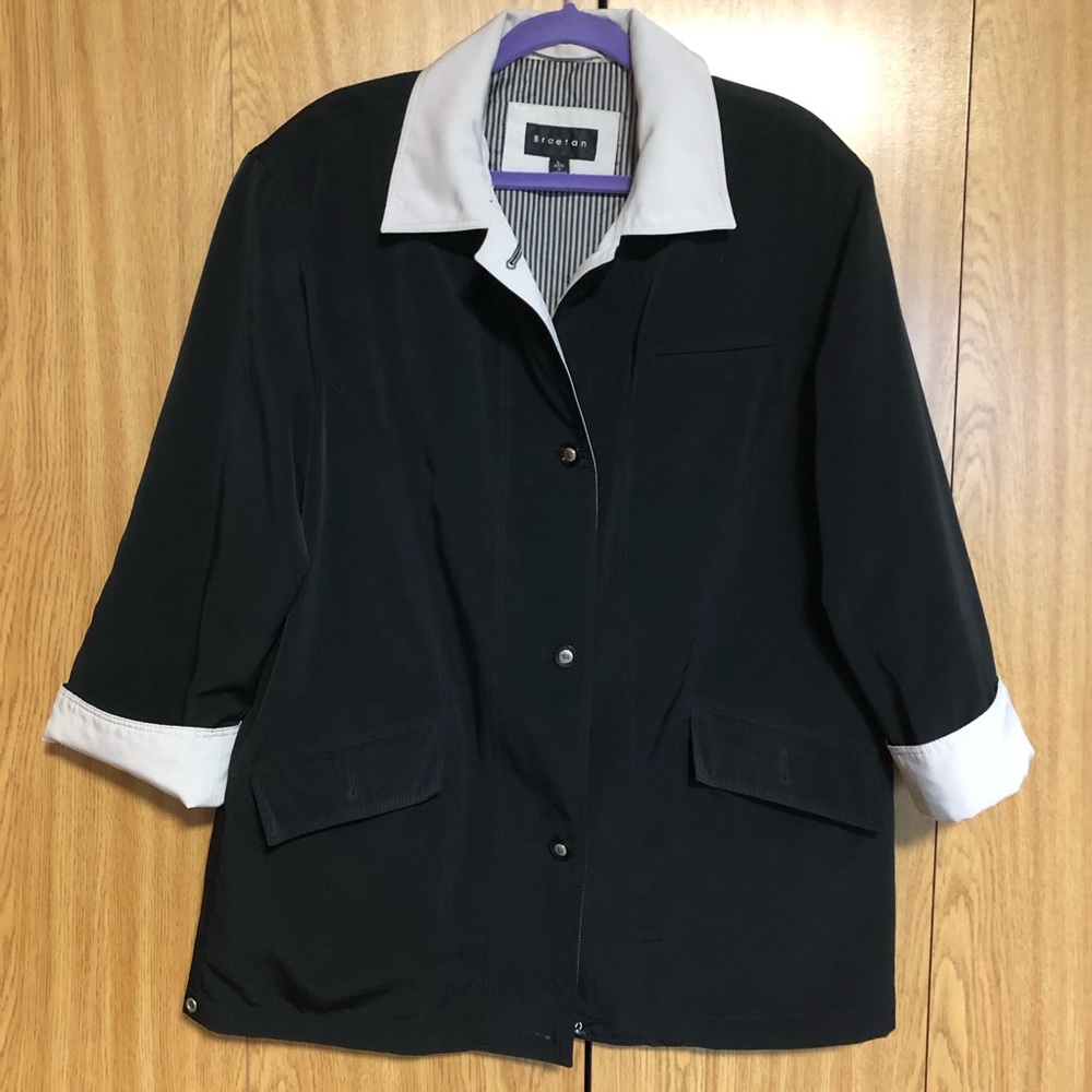 Vintage Black Boxy Raincoat